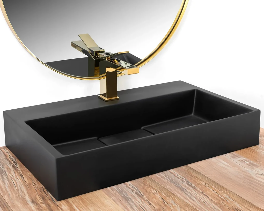 Lavabo in conglomerato GOYA BLACK MAT 60CM