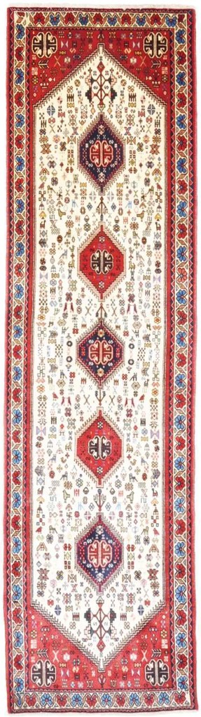 Abadeh Tappeto 80x300 Beige (Iran) Annodato A Mano