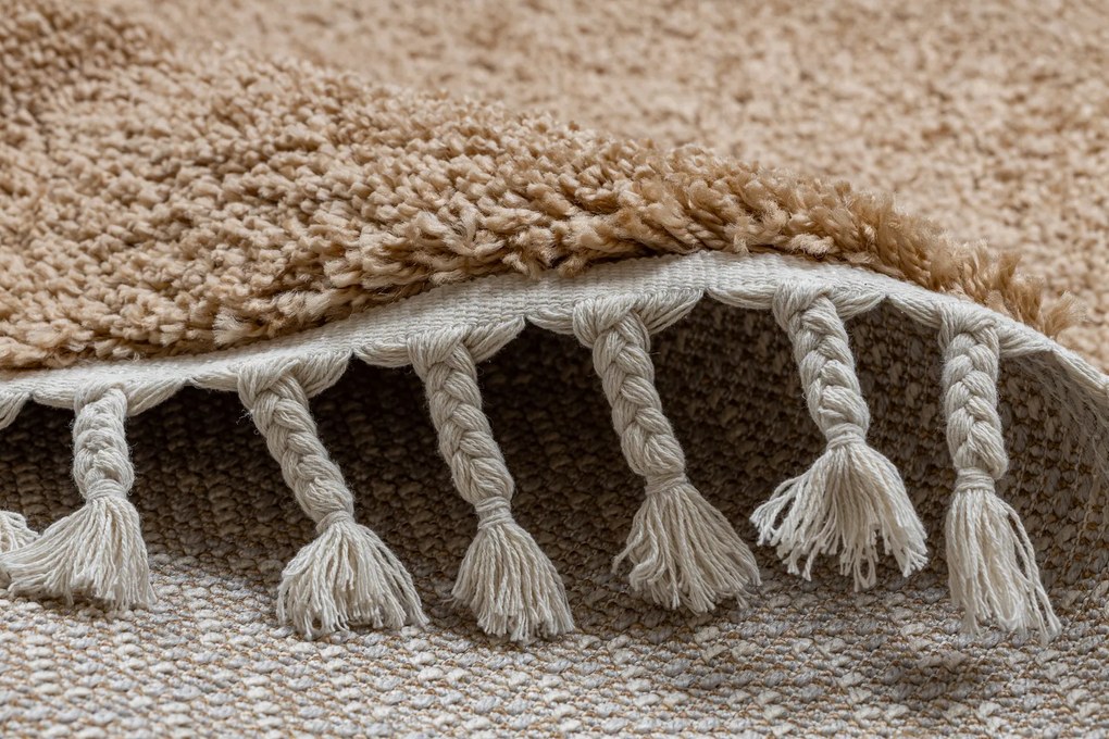 Tappeto BERBER 9000 cerchio beige Frange berbero marocchino shaggy