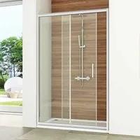 Porta doccia scorrevole Easy  120 cm, H 190 cm in vetro, spessore 6 mm trasparente cromato