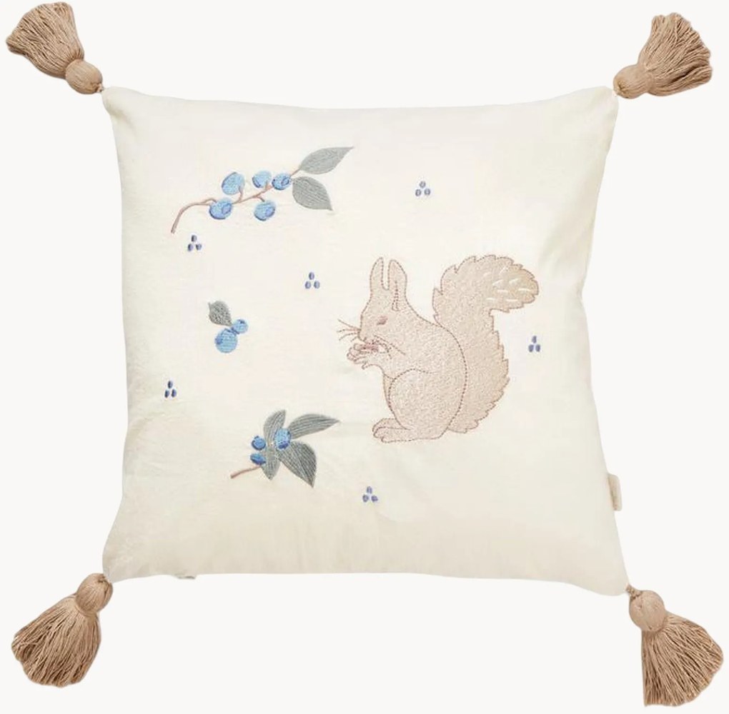 Cuscino in cotone organico con nappe Blueberries