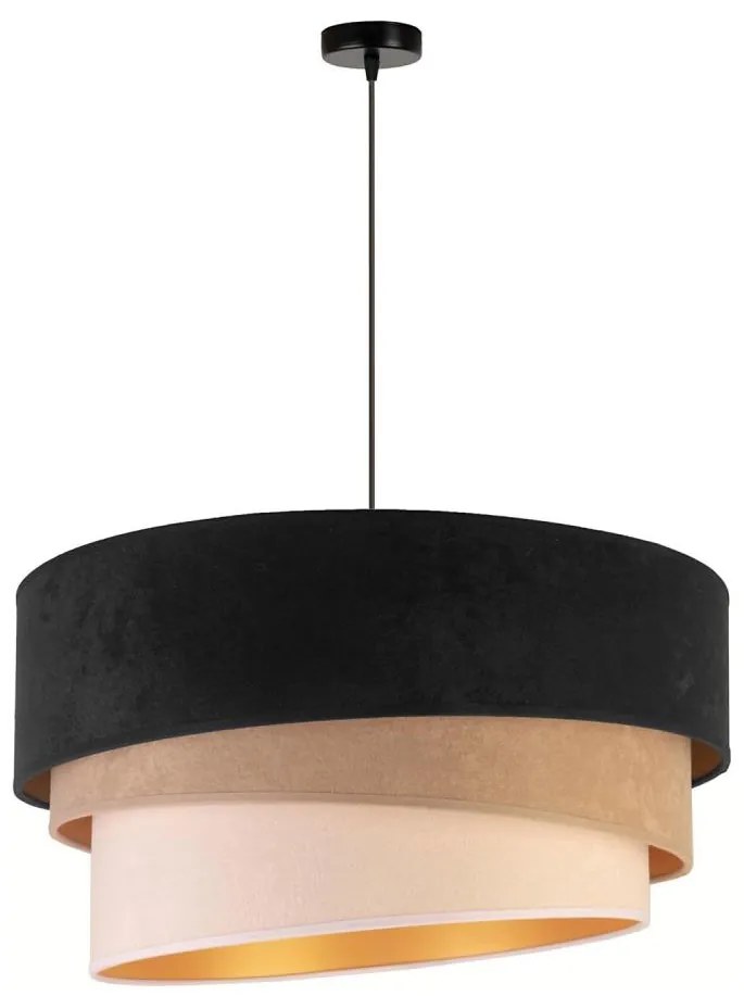 Duolla - Lampadario a sospensione con filo DEVON 1xE27/40W/230V diametro 45 cm nero/beige