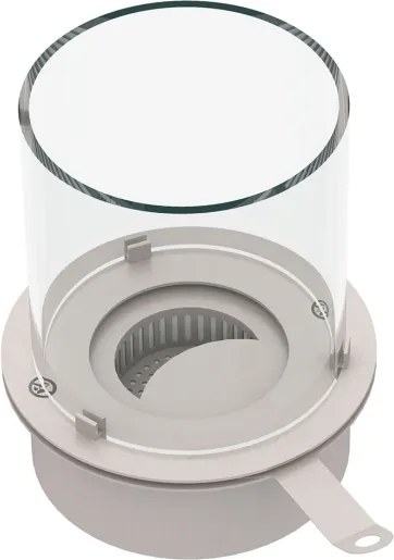 Bruciatore tondo con vetro per camino a bioetanolo biocamino inox 3 lt d.30