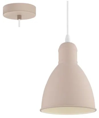 EGLO 49083 - Lampadario a sospensione con filo PRIDDY-P 1xE27/60W/230V