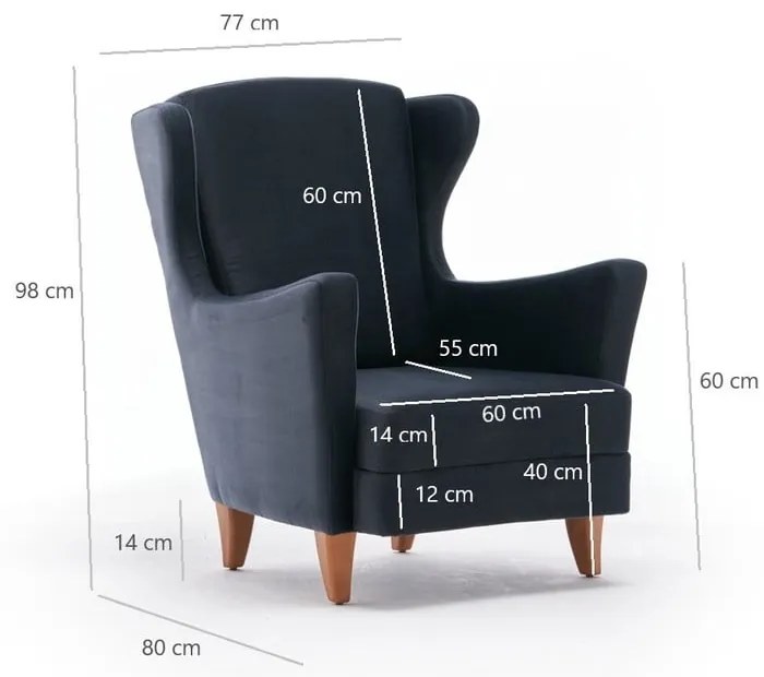 Poltrona grigio scuro Lola Brejer - Artie