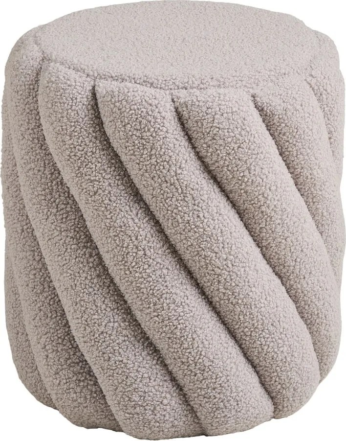 Poggiapiedi grigio con rivestimento in bouclé Sana – House Nordic