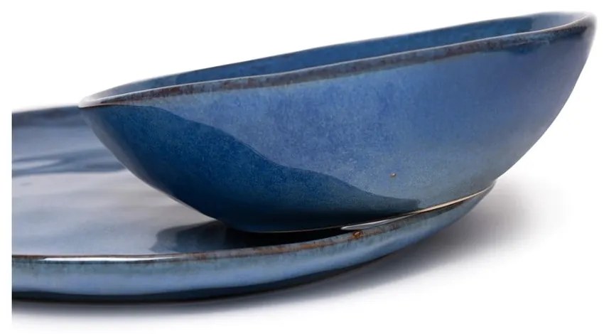 Set da pranzo in gres blu scuro 16 pezzi Glosia - Bonami Selection