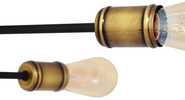 Lampadario a plafone CAMBRIDGE 6xE27/20W/230V nero/oro