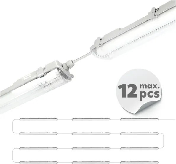 Corpo illuminante tecnico LED per tubi T8 2xG13/18W/230V 4000K IP65 127 cm