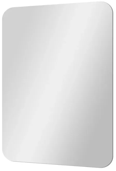 Specchio bagno 60x90 cm con angoli stondati e installazione reversibile