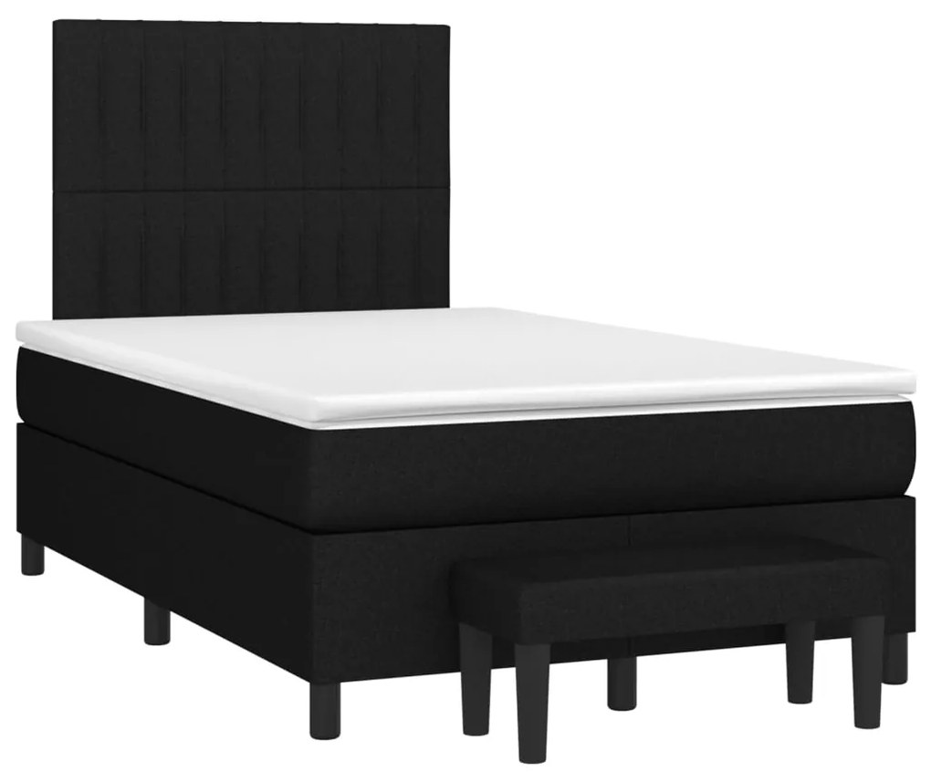 Giroletto a molle con materasso nero 120x190 cm in tessuto