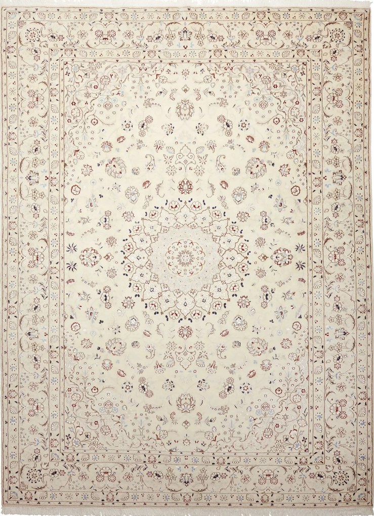Nain Tappeto 260x340 Beige (Iran) Annodato A Mano