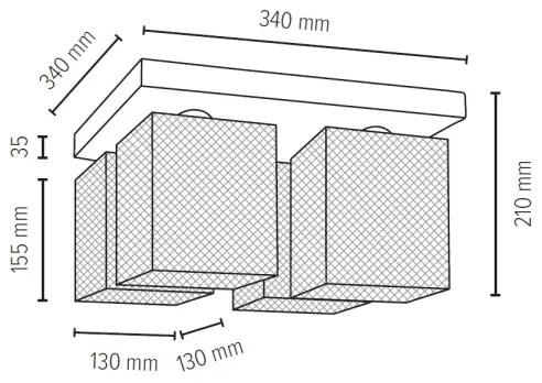 Spot-Light 8175460 - Plafoniera NORMAN WOOD 4xE27/25W/230V