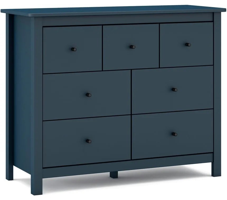 Cassettiera bassa blu scuro in legno di pino 110x80 cm Misti - Marckeric