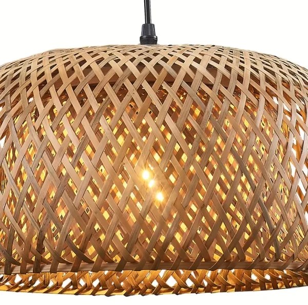 Lampadario a sospensione con filo KORFU 1xE27/20W/230V diametro 38 cm bambù