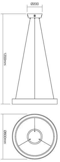Redo 01-672 - Lampadario LED a sospensione con filo LOOP LED/48W/230V diametro 60 cm bianco