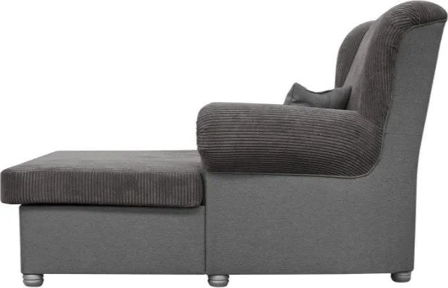 Chaise longue grigio tortora con rivestimento in velluto a coste Lord – Ropez