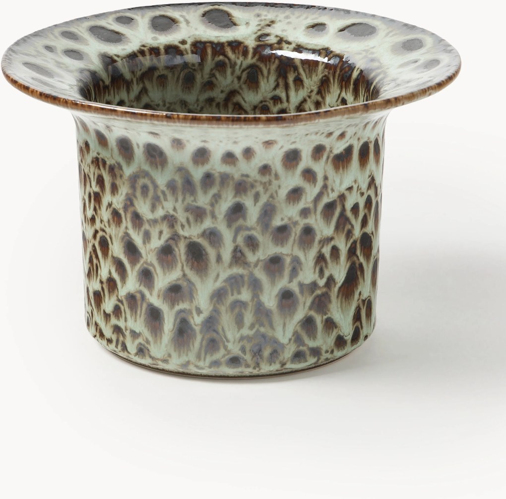 Portavaso fatto a mano con smalto reattivo Balou, alt. 10 cm