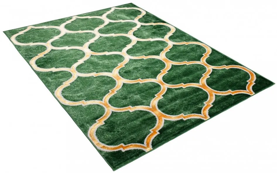 Tappeto originale verde con motivi dorati Larghezza: 140 cm | Lunghezza: 200 cm