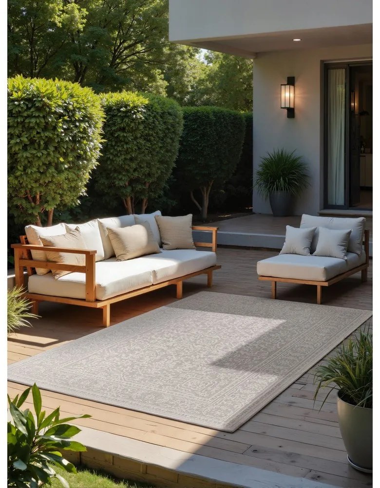 Tappeto da interno/esterno grigio/avorio 200x290 cm Duet Kona – NORTHRUGS