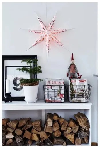 Markslöjd 703553 - Decorazione natalizia ELIN 1xE14/25W/230V bianco/rosso 75 cm