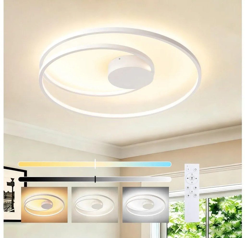 Brilagi- Lampada da soffitto LED dimmerabile TWISTER LED/75W/230V Ø 70 cm bianco + telecomando