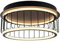 Plafoniera Contemporanea Circolo Alluminio Bianco Silicone Nero Led 40W 3000K