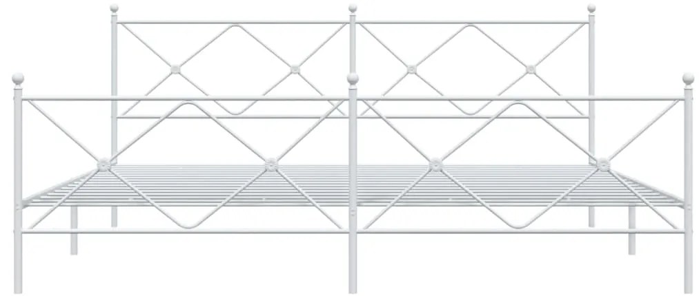 Giroletto con testiera e pediera metallo bianco 193x203 cm