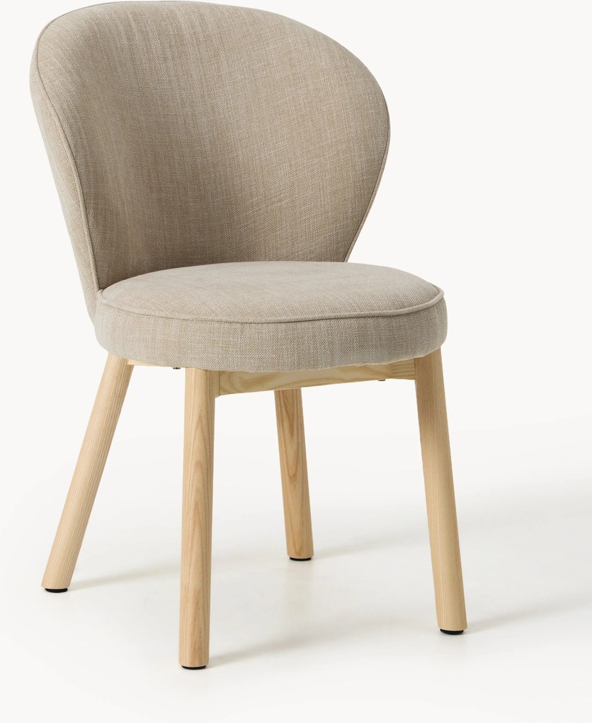 Sedia imbottita con gambe in legno di frassino Serena