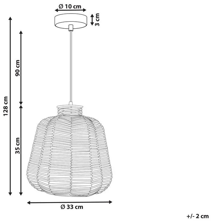 Lampadario rattan beige e naturale 128 cm RAMENA Beliani