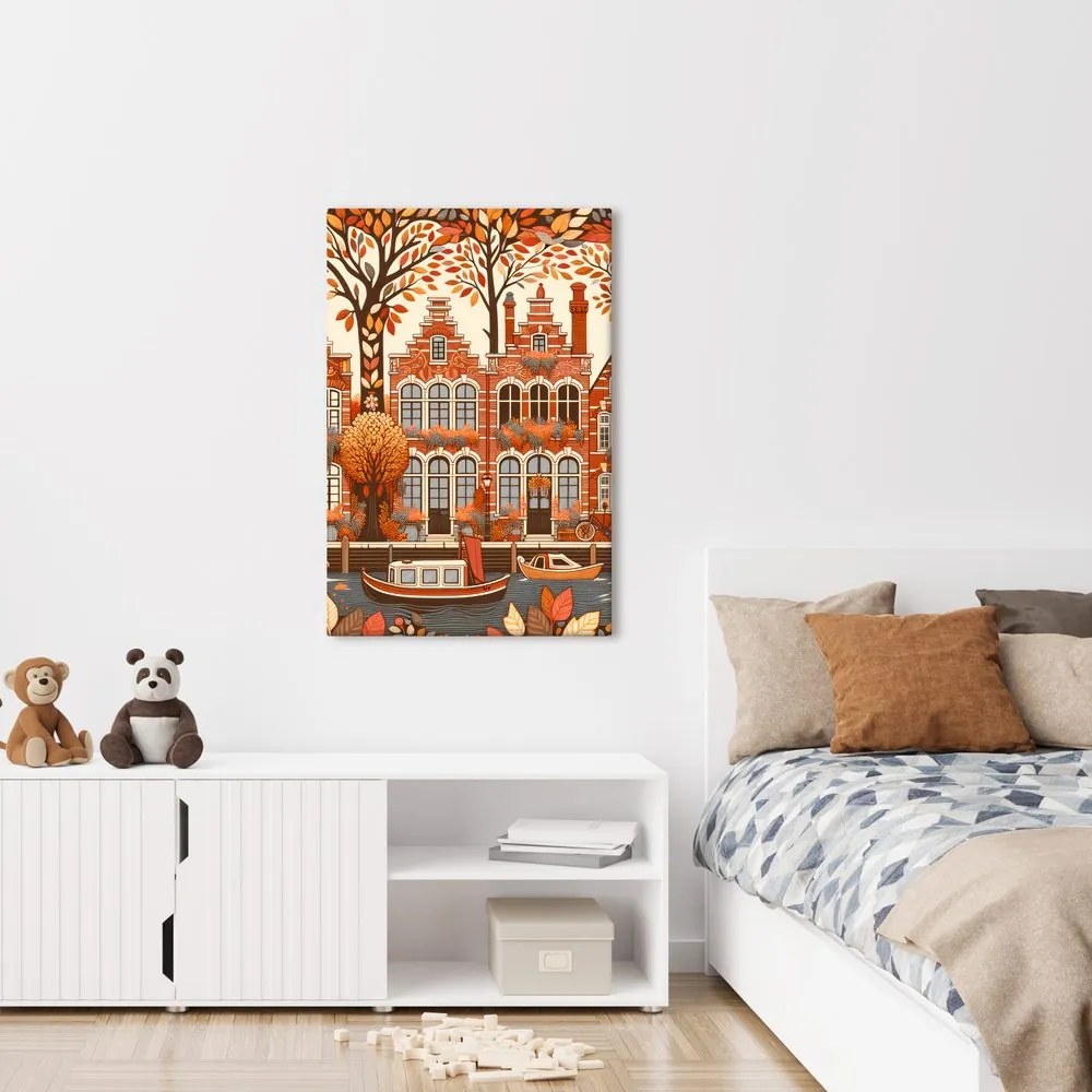 Quadro su tela – Case olandesi in autunno