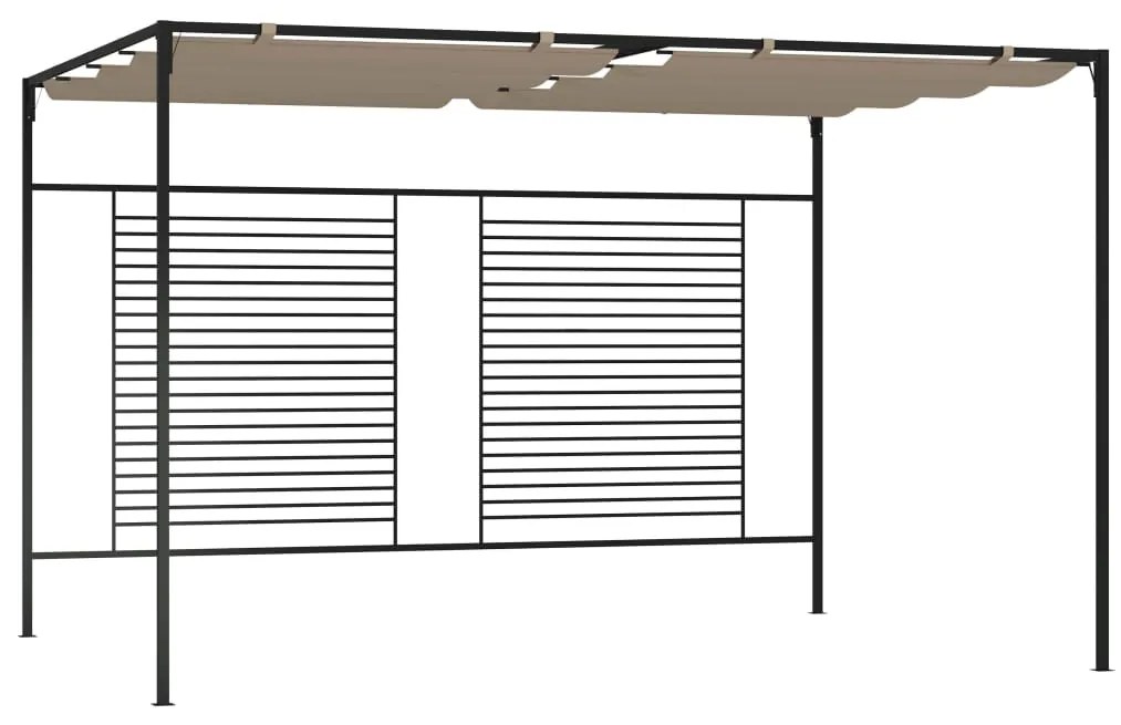 Gazebo Con Tetto Retrattile 3x4x2,3 M Grigio Talpa 180 G/m² /