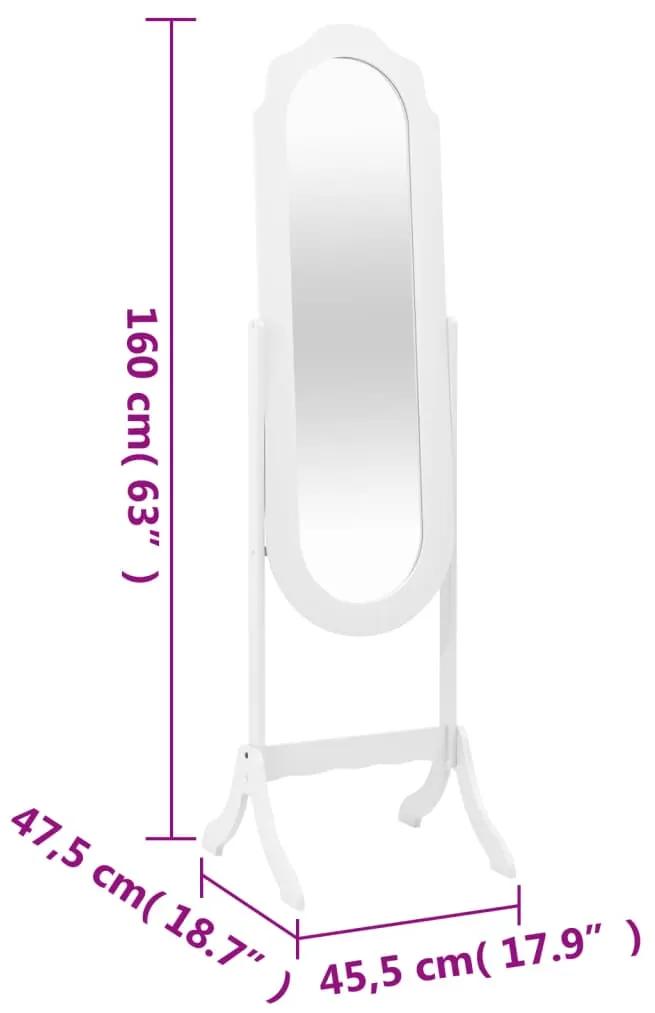 Specchio Autoportante Bianco 45,5x47,5x160 cm Legno Multistrato