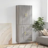 Credenza Grigio Sonoma 69,5x34x180 cm in Legno Multistratocod mxl 77899