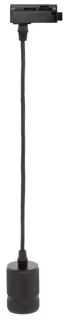 Lampada a Sospensione E27 per Binario Monofase - Nera