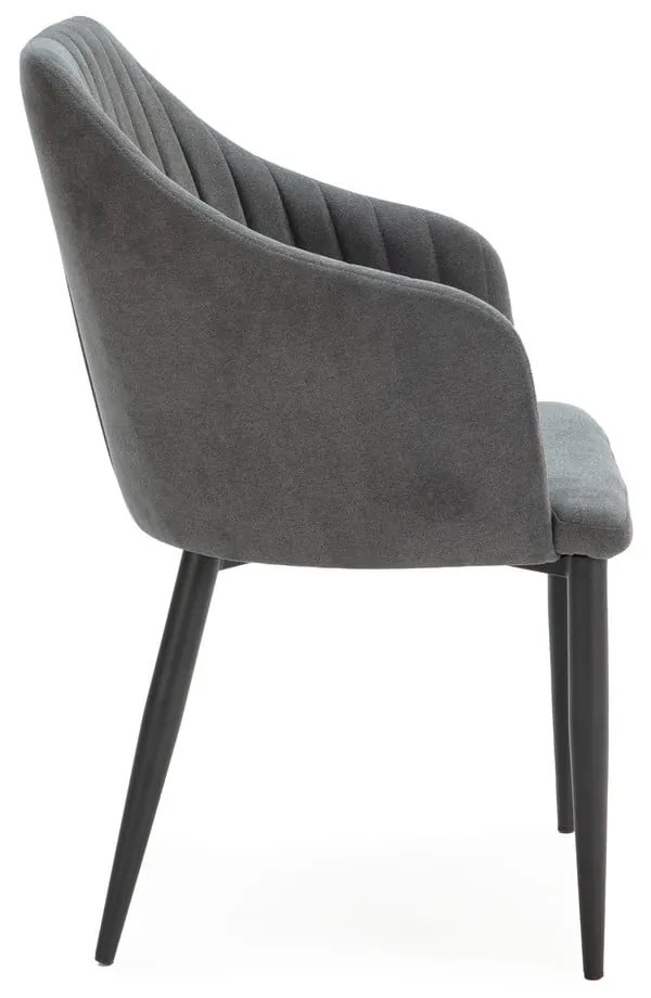 Set di sedie da pranzo grigio scuro in imbottito 2 pz Nadi – Marckeric