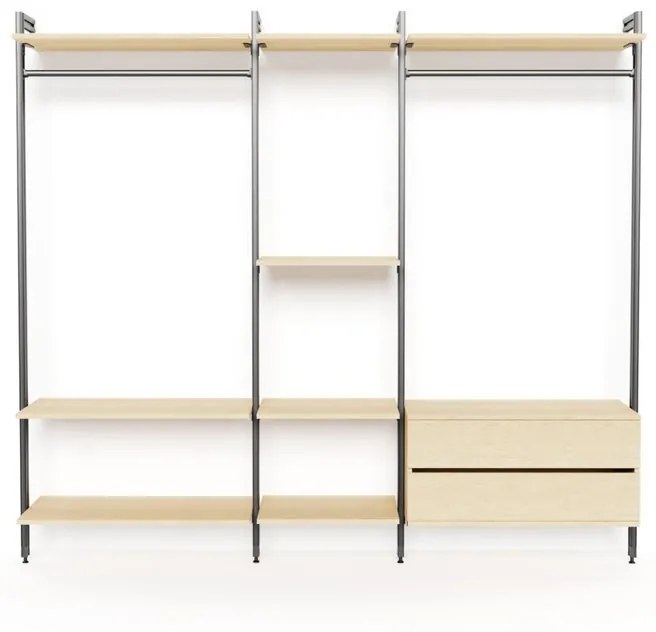 Kit cabina armadio PROJECT KIT GUARDAROBA 245X50CM INDUST in alluminio 245 x 220 x 50 cm marrone/antracite