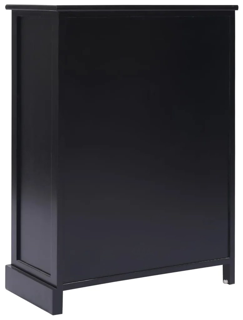 Credenza con 10 Cassetti Nera 113x30x79 cm in Legno