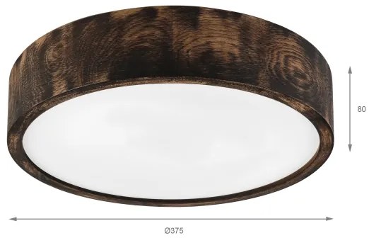 Brilagi - Plafoniera CARVALHO SMOKEY 2xE27/60W/230V rovere Ø 37,5 cm