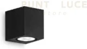Applique zeno square nero 1 luce attacco gu10 ip65 h.8cm