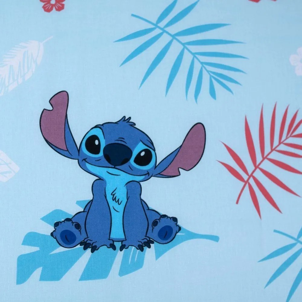 Lenzuolo con angoli per bambini blu in cotone per letto singolo 90x200 cm Lilo &amp; Stitch "Blue" – Jerry Fabrics