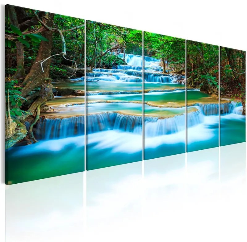 Quadro Sapphire Waterfalls I  Colore Blu, Dimensioni e Misure 200x80