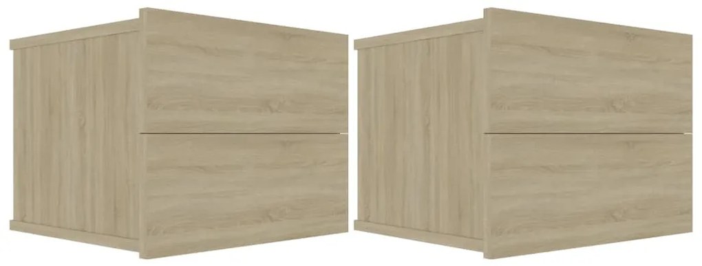 Comodini rovere sonoma 2 pz 40x30x30 cm in truciolato