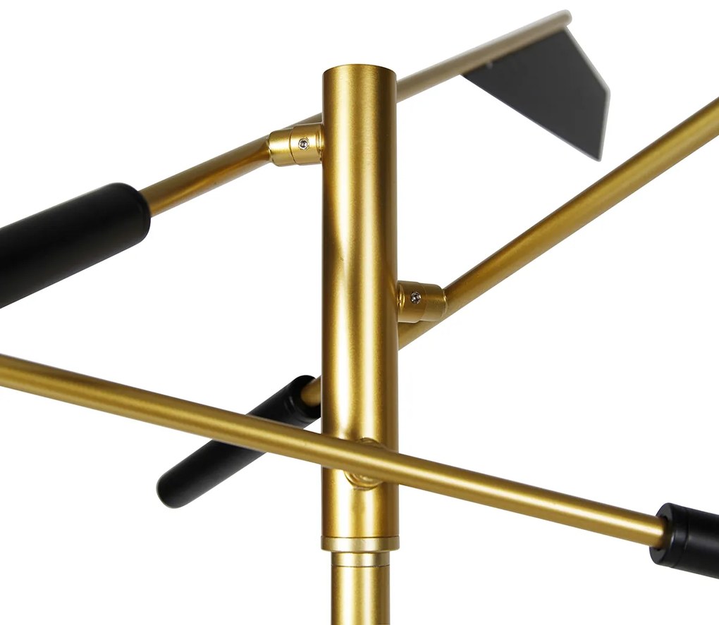 Lampada da terra di design nera con oro 3 luci - Sinem