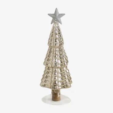 Albero di Natale in vetro con luce a led Ailian Giallo Dorato - Sklum