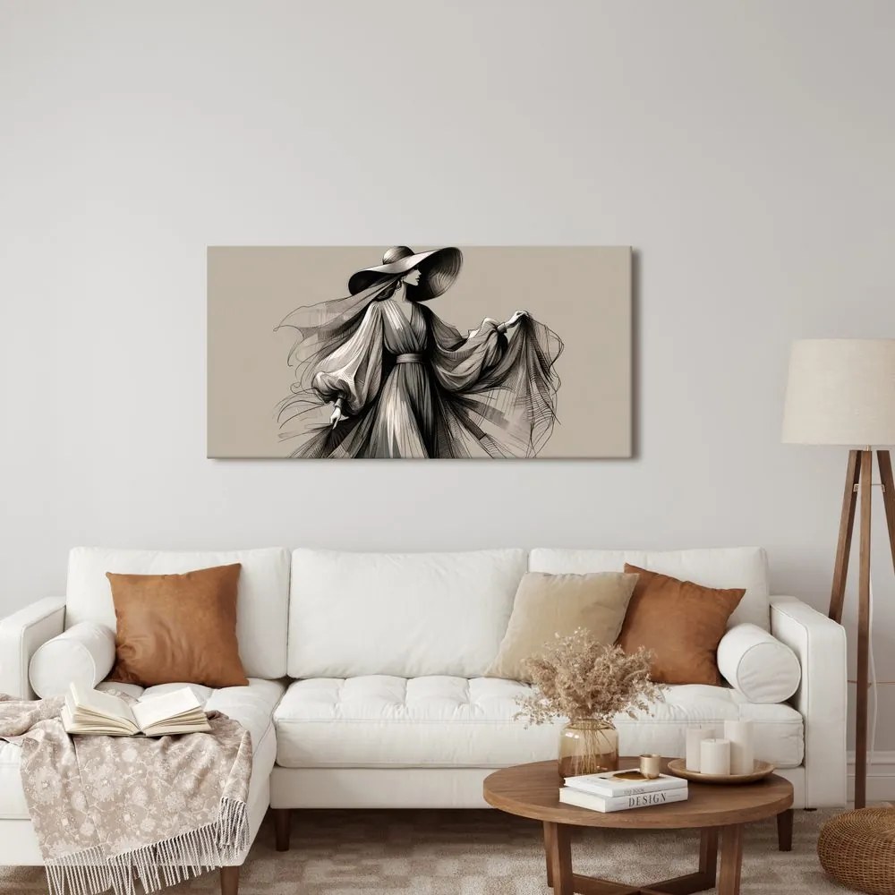 Quadro su tela – Silhouette di donna alla moda