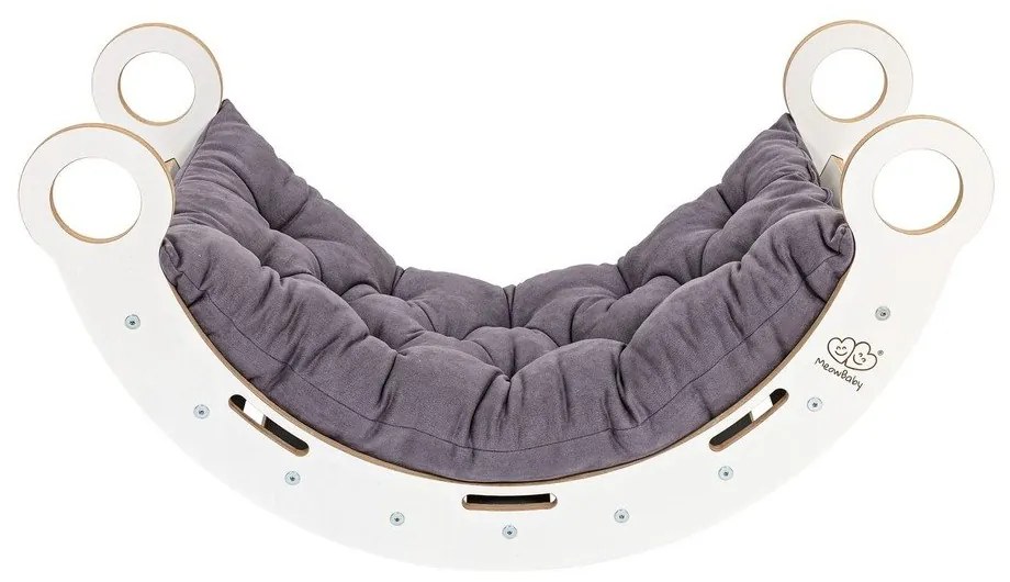 Arco a dondolo montessori bianco/grigio in pino massiccio 39x75x38 cm Montessori – Meowbaby