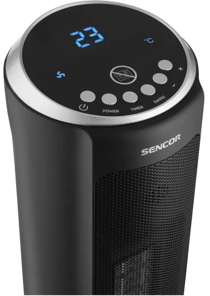 Sencor - Ventilatore con elemento riscaldante ceramico 1300/2200W/230V nero + telecomando