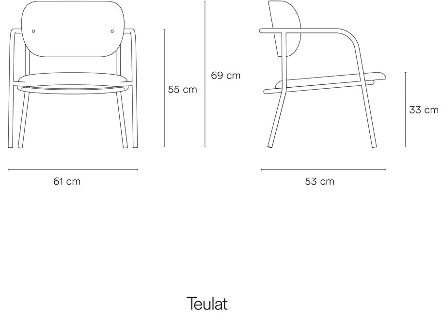 Sedia da pranzo grigia in rovere Eclipse - Teulat