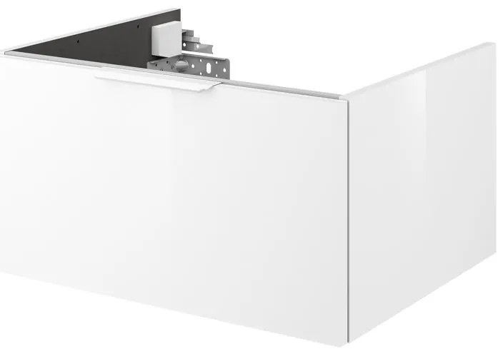 Mobile da bagno sospeso sotto lavabo L 60 x H 32 x P 48 cm bianco opaco, 1 cassetto Neo, Maniglie acquistabili separatamente